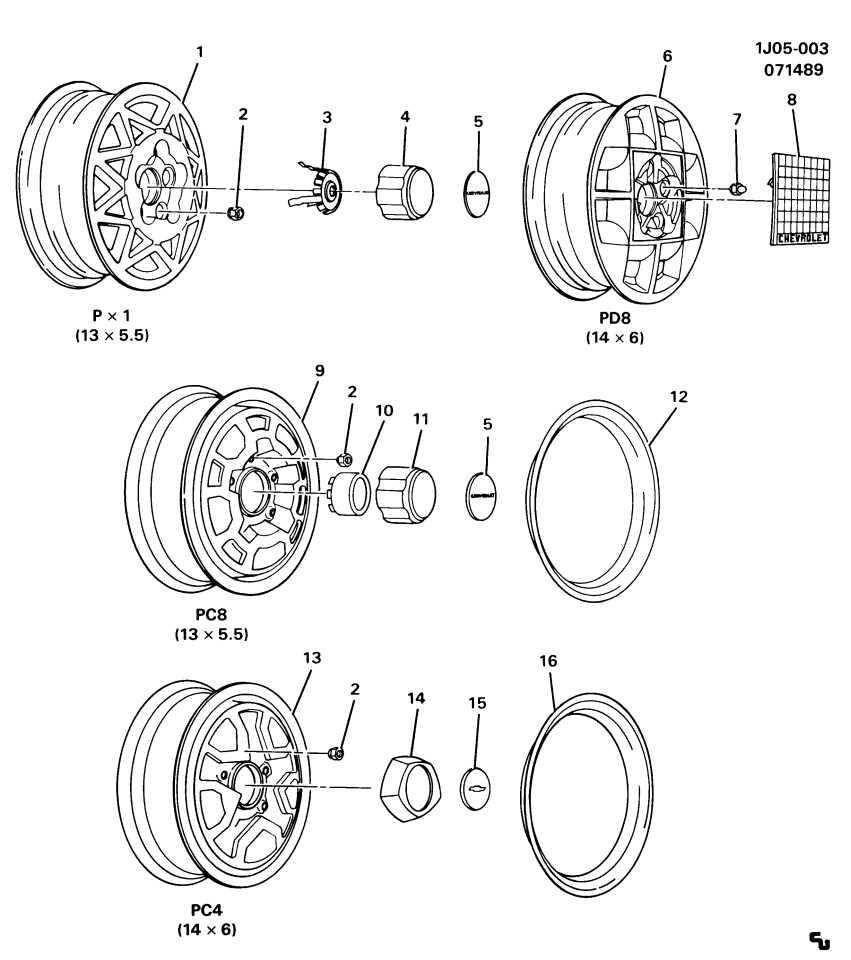 GM 22548173 Wheel Rim Unit, 14X6 Aluminum
