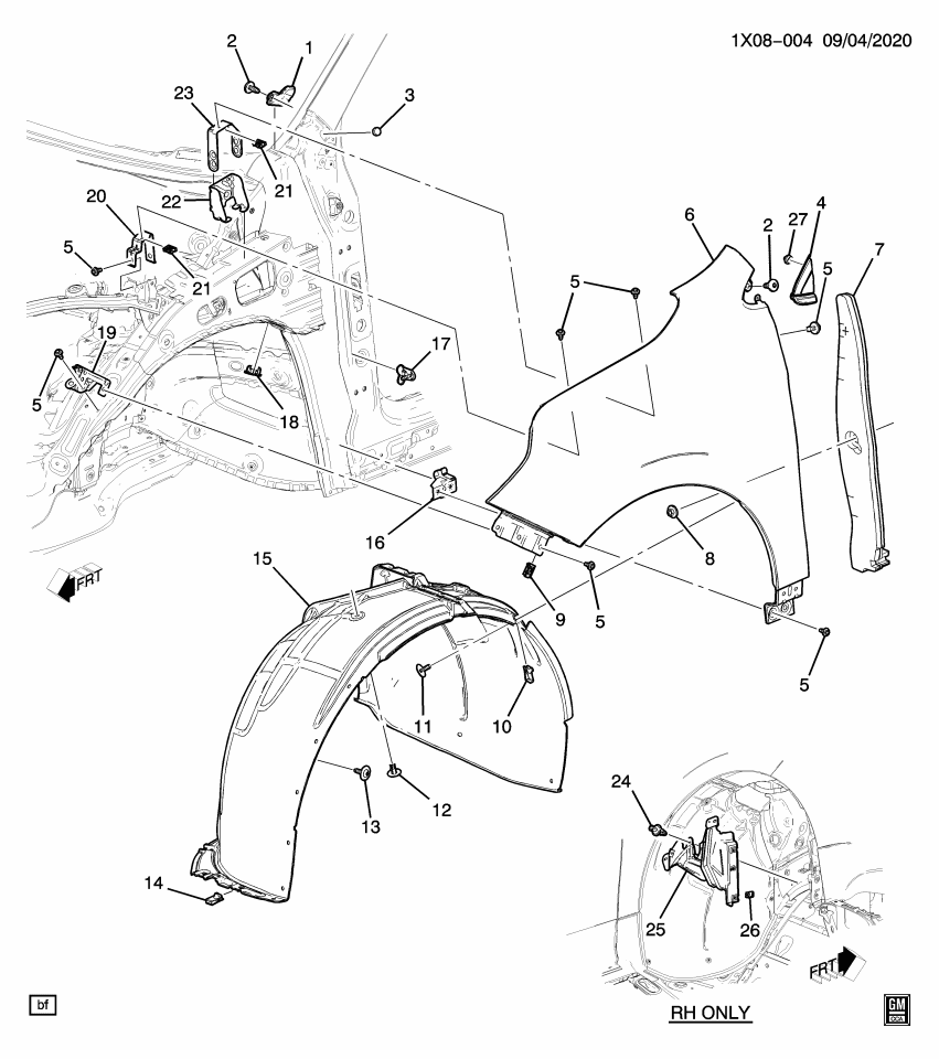 GM 84533445 Shield Assembly, Front W/H Sph