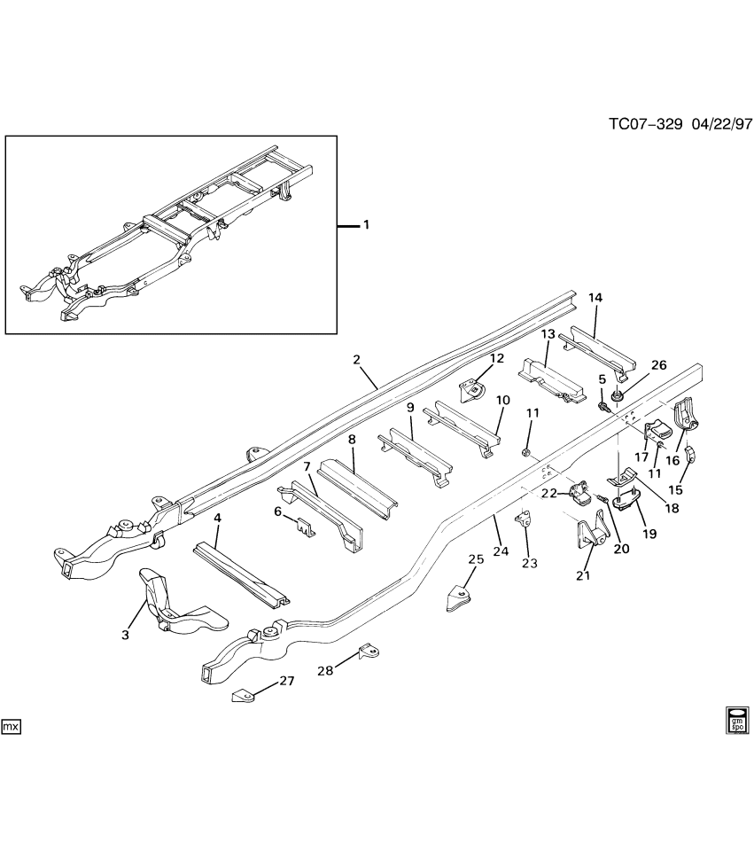 GM 15729936 Crossmember, Front Body Support