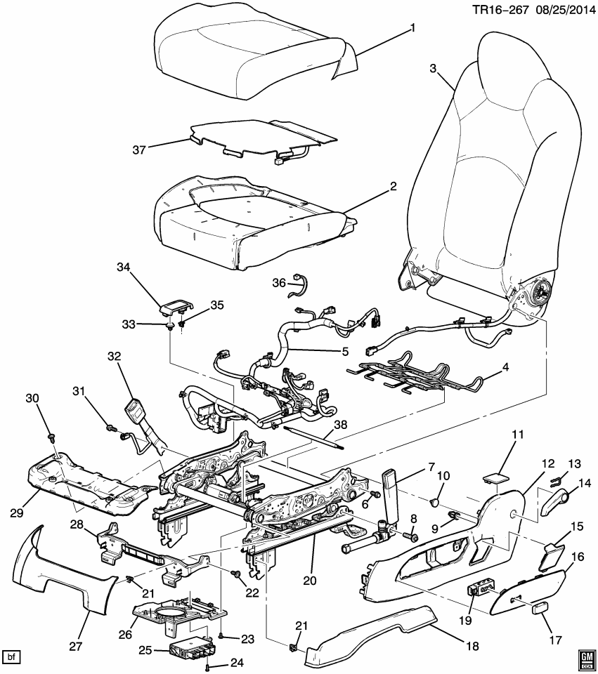 GM 20782067 Plate, Driver Seat Adjuster Switch Mount *Light Ttnum