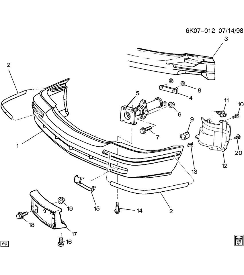 GM 25667170 Bar Assembly, Front Bumper Imp