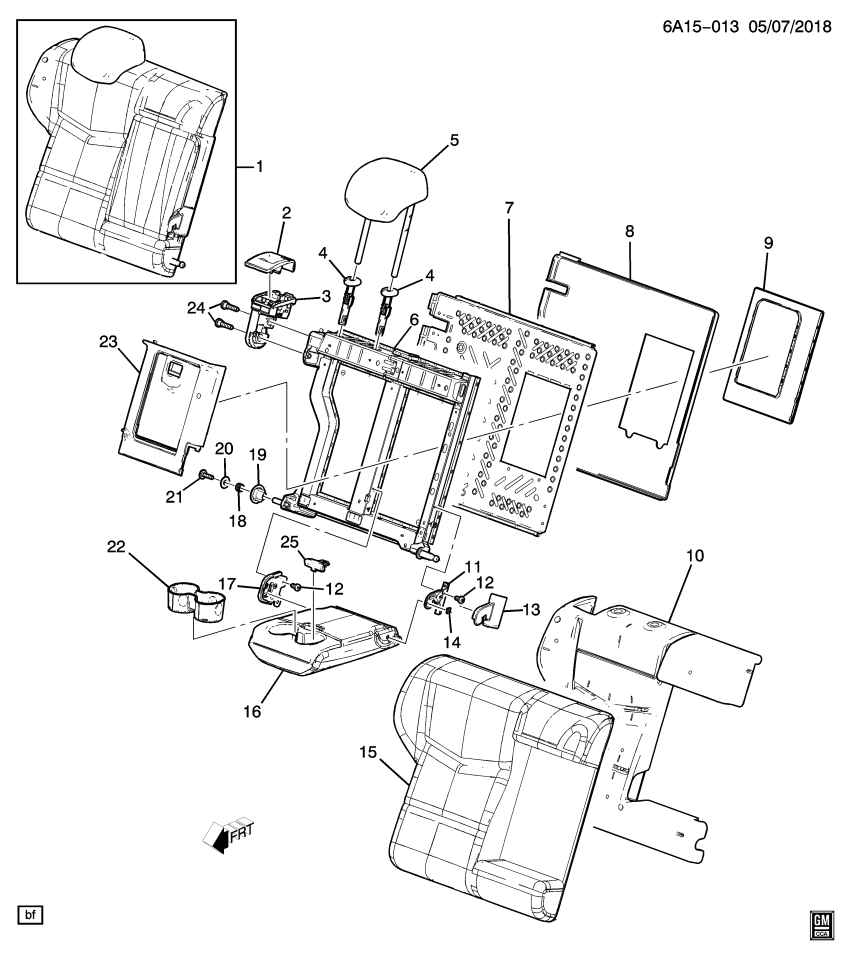 GM 22802971 Latch, Rear Seat Armrest Compartment Door *Black