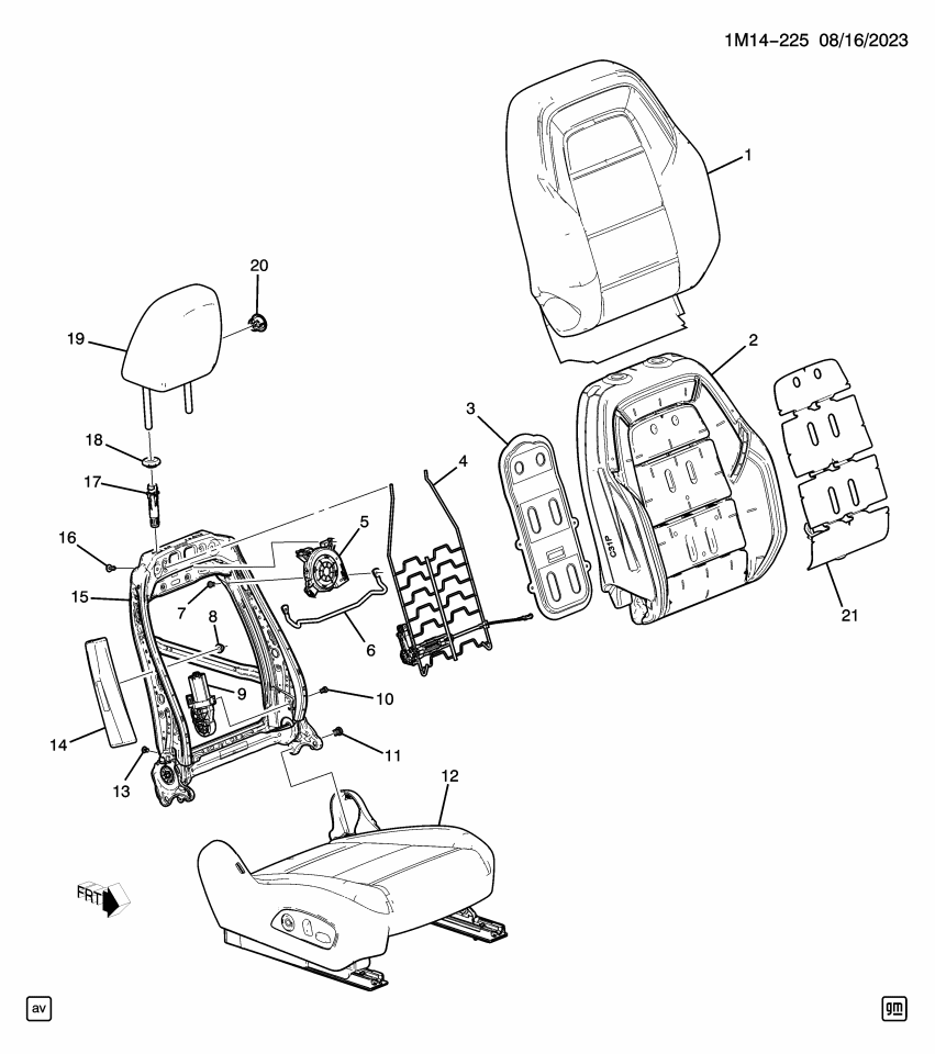 GM 85099122 COVER ASM-F/SEAT BK *BACKEN BLACKK
