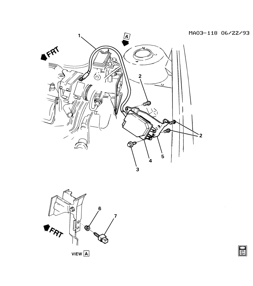 GM 12554383 Cable Assembly, Cruise Control Servo