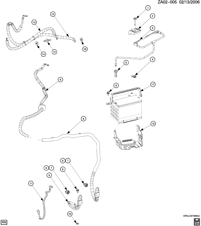 GM 22712594 Cable Asm, Battery Negative (Trunk / Attchd To Battery)
