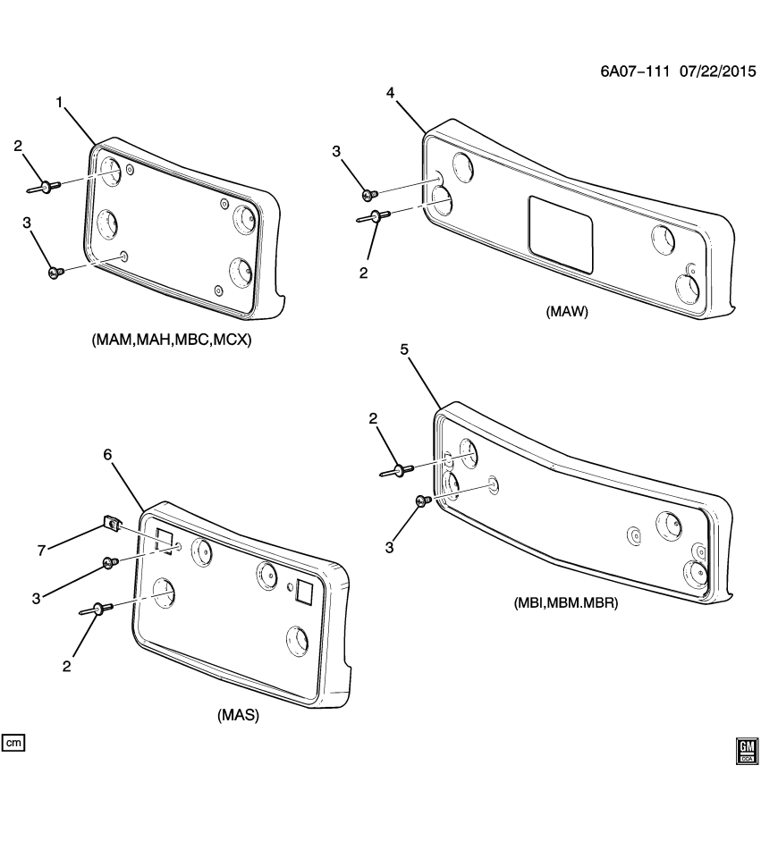 GM 22933879 Bracket Pkg, Front License Plate