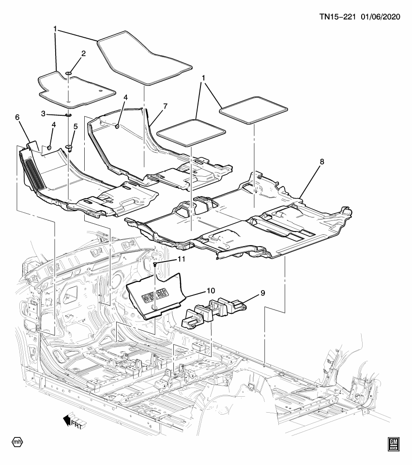 GM 84138887 Carpet, Rear Floor Panel *Black