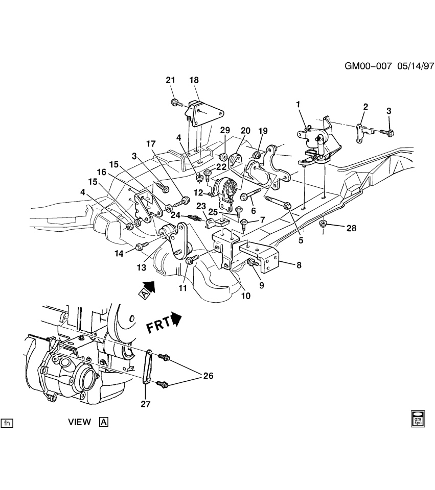 GM 25619905 BRACE, Transmission Mounting
