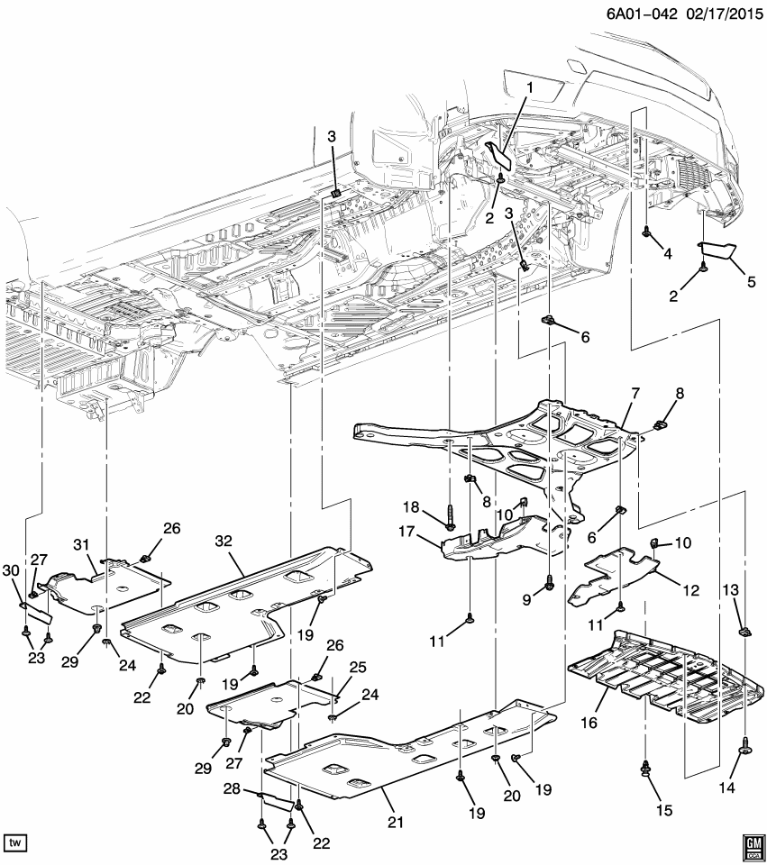 GM 22971715 Deflector Assembly, Underbody Rear Air