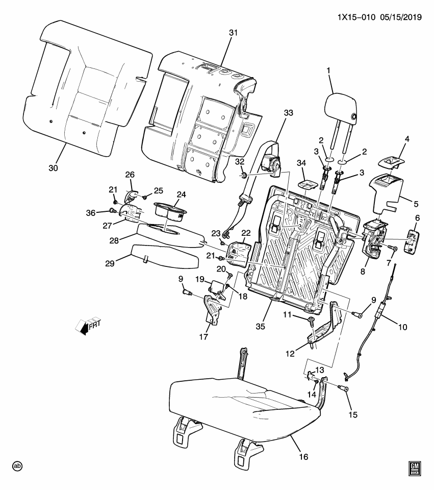 GM 84555227 Cover Assembly, R/Seat Bk *Maple Sugar