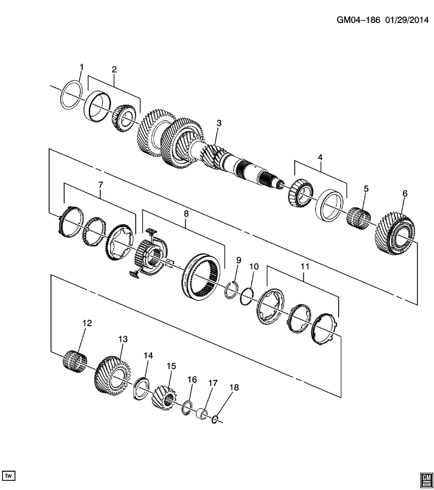 GM 19299257 Gear Asm,3rd Gear Drive