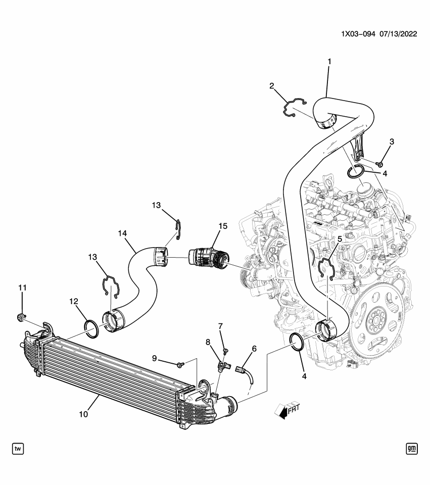 GM 84977051 ADAPTER-CHRG AIR CLR INL AIR HOSE