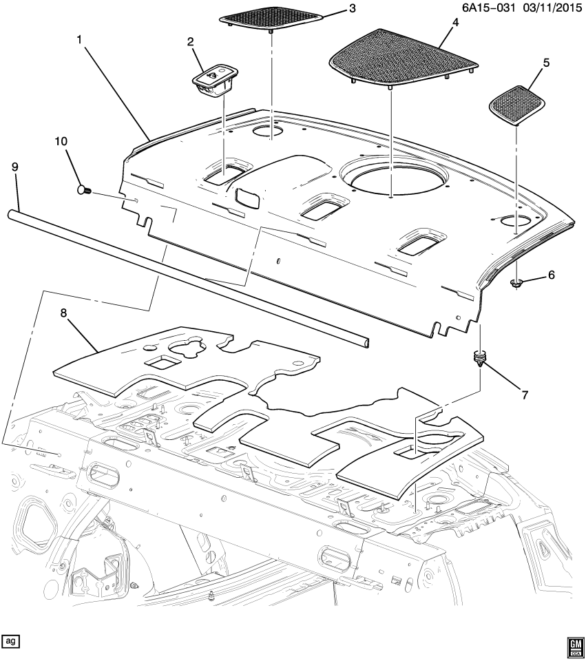 GM 23115358 Trim Assembly, Rear Window Panel *Platinum