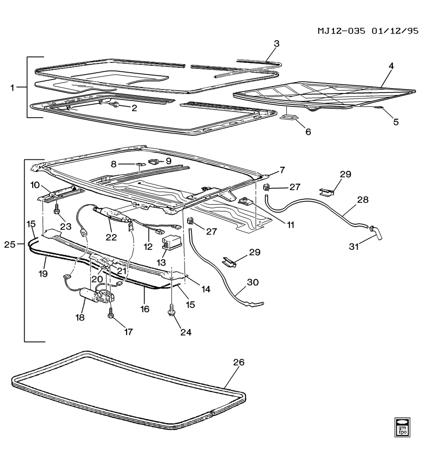 GM 3634943 Screw/Washer Asm,Sliding Glass Roof To Lifter Asm