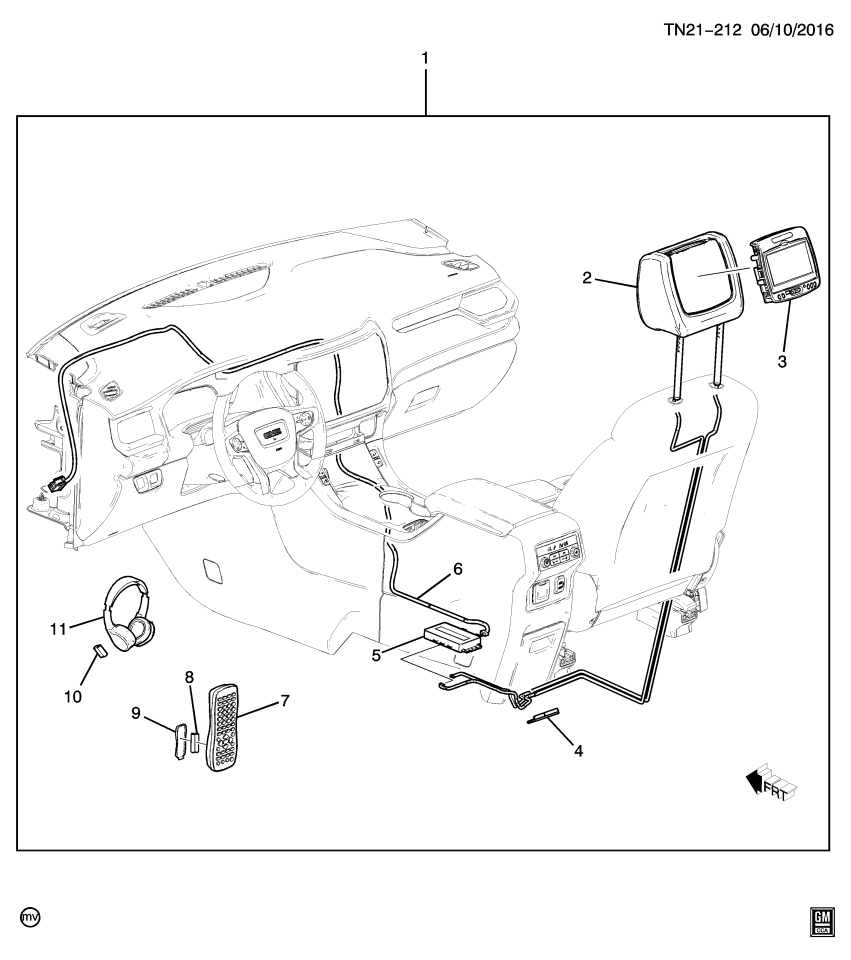 GM 84384244 Display Assembly, F/Seat H/Rst *Black