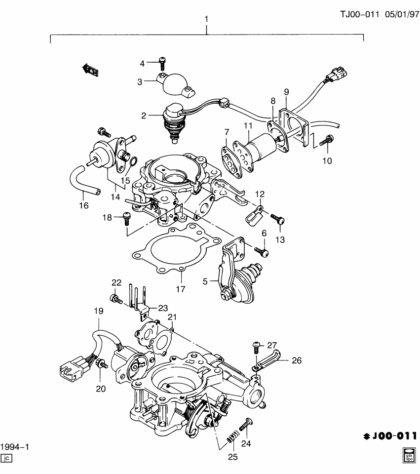 GM 96059658 Throttle Body Injector Assembly