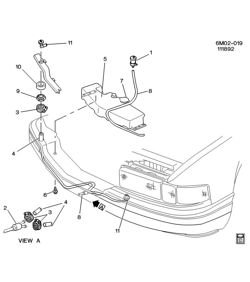 GM 22122149 BRACKET, Capsule / Headlamp Washer / Wiper