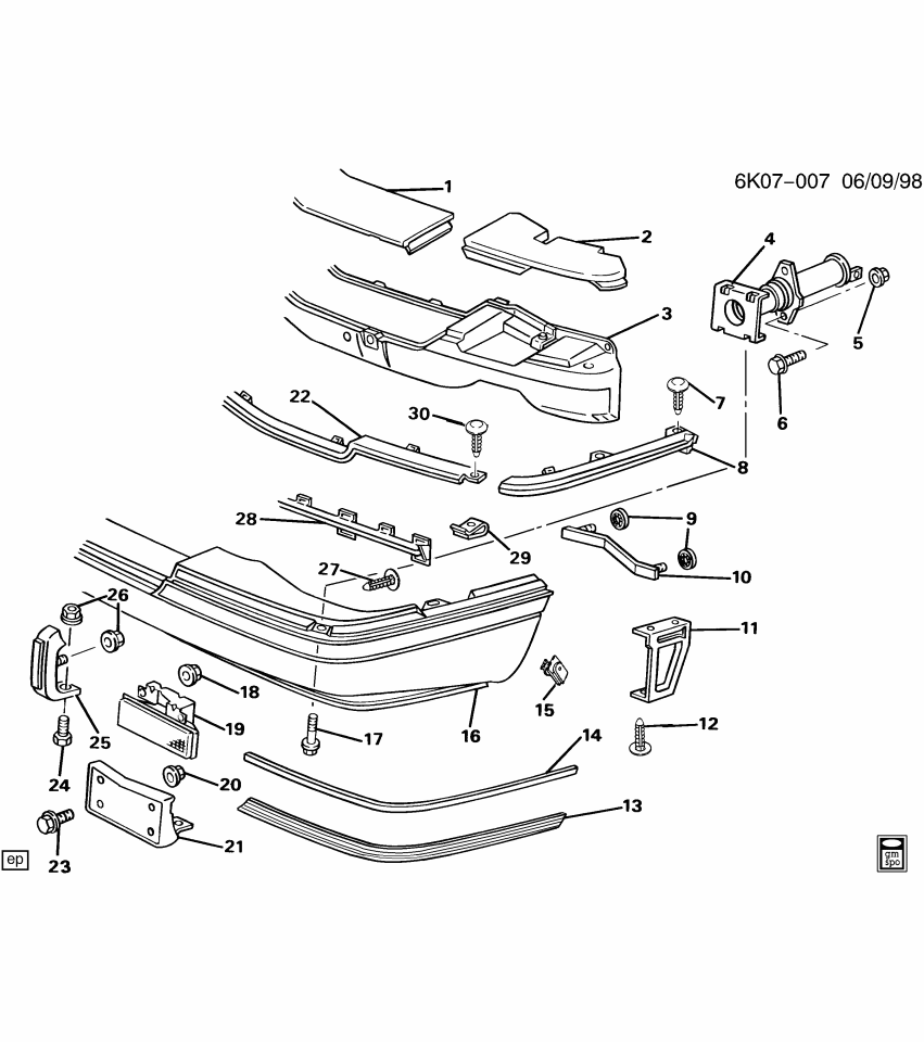 GM 25644601 Filler,Front Bumper *Paint To Mat