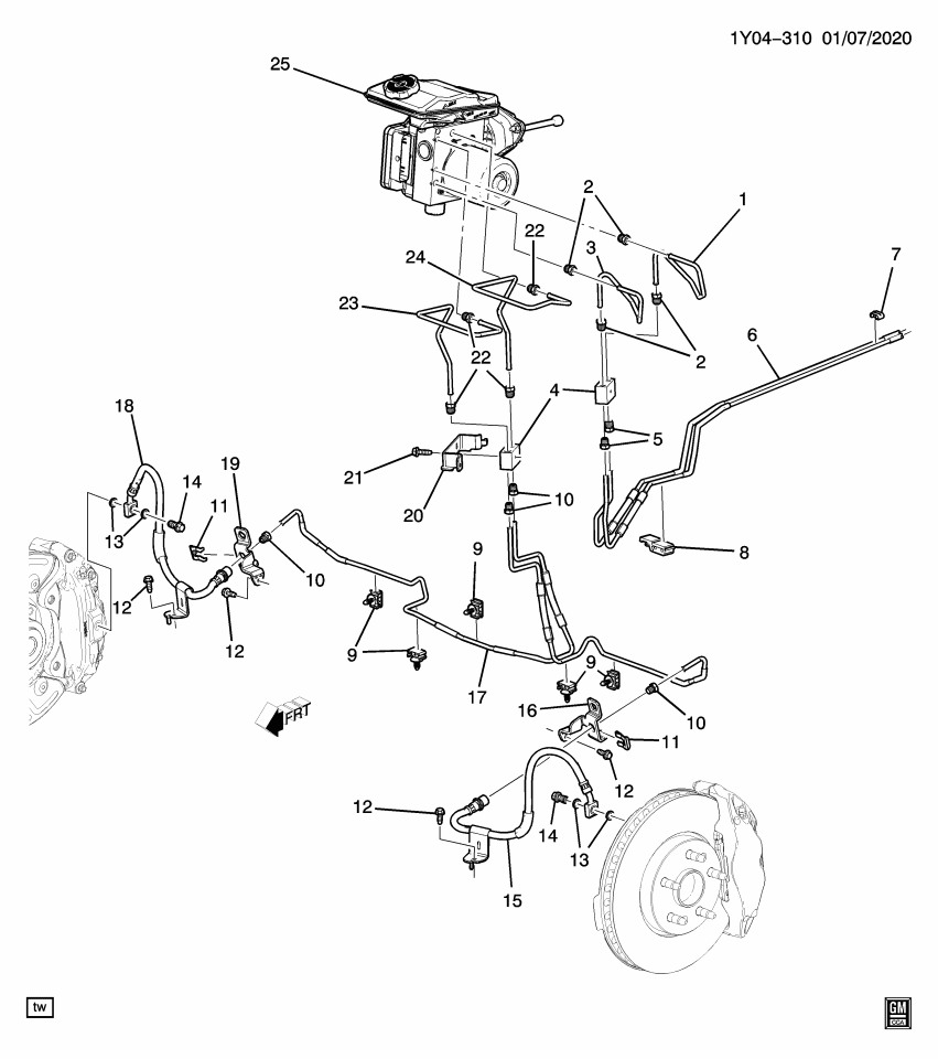 GM 86538565 HOSE ASM-FRT BRK