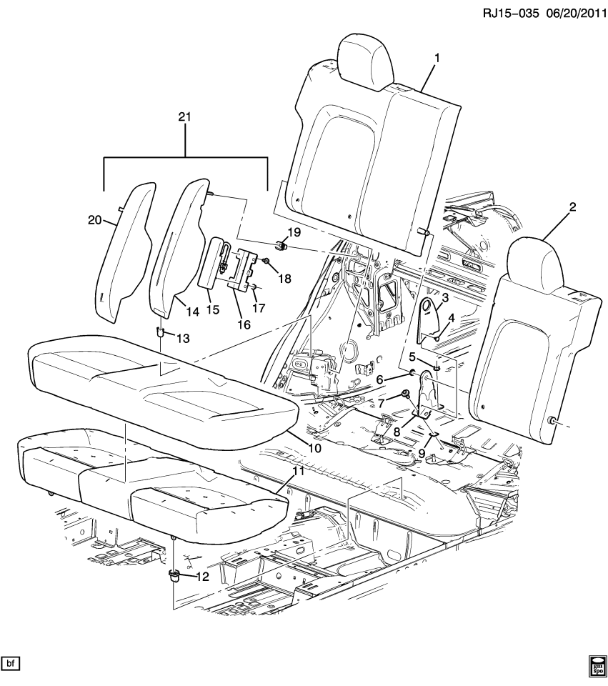 GM 42733957 Cushion Assembly, R/Seat Bk *Jtblk Brk Rd
