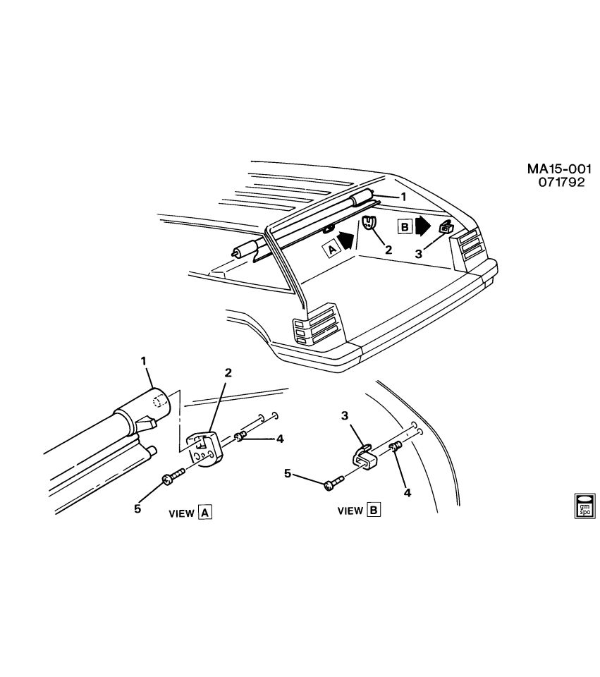 GM 10211760 SUPPORT, Rear Seat to Back Window Panel