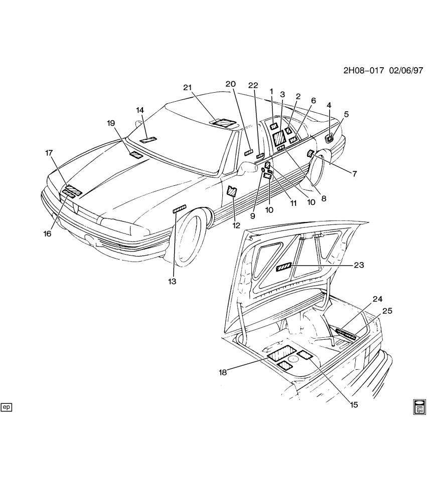 GM 25605328 Label, Dash Wiring Harness Fuse Block Identify