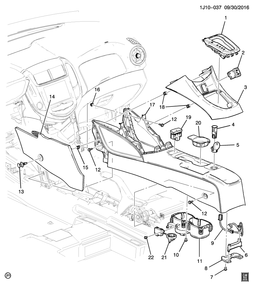 GM 42532288 Plate Assembly, Front Floor Console Trim *Black