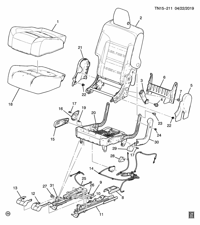 GM 13528189 Track Assembly, R/Seat Otr (40%)