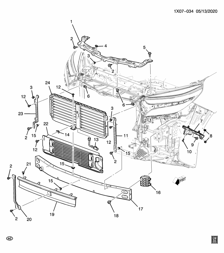 GM 84791950 Brace, Front Bpr Fascia Supt