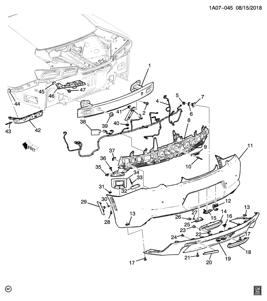GM 84305688 Rear Bumper, Cover Lower