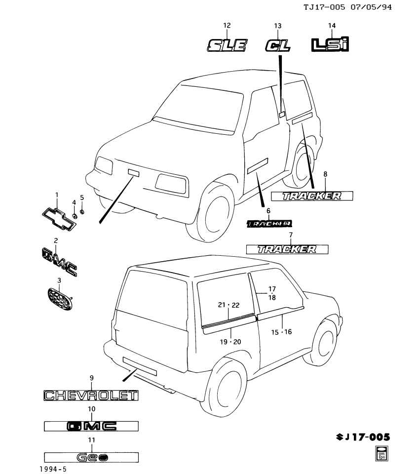 GM 91173683 Washer, Front Grille Emblem