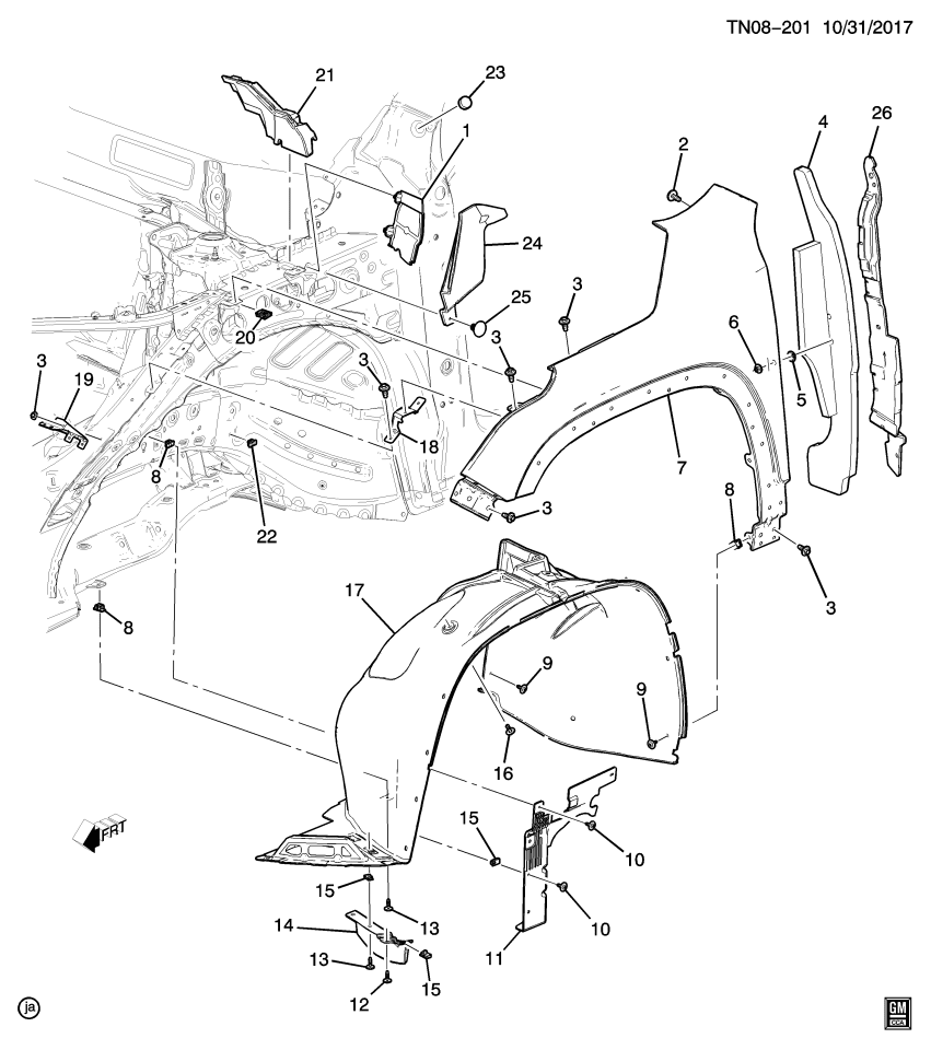 GM 84146967 Filler, Front Fender