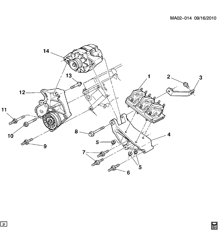 GM 25533071 BRACE, Generator Mounting