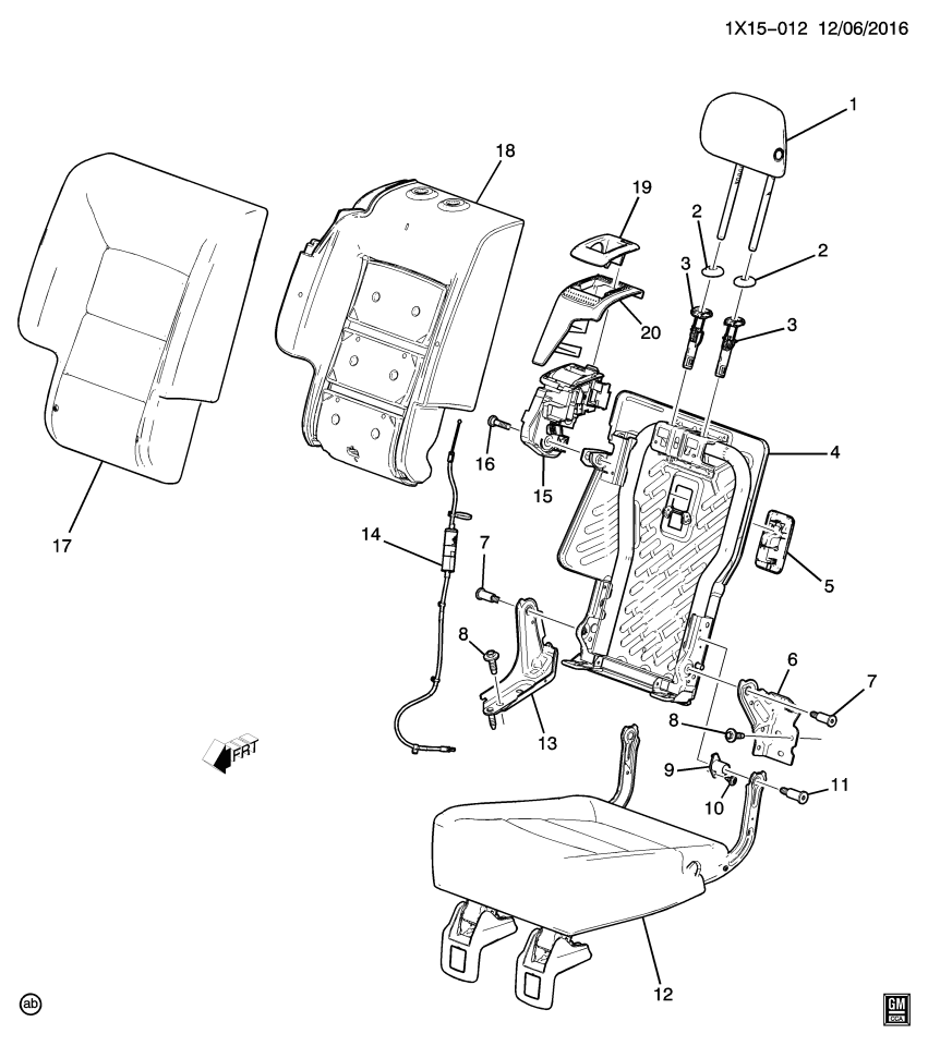 GM 84365718 Cover Assembly, R/Seat Bk *Brandy M