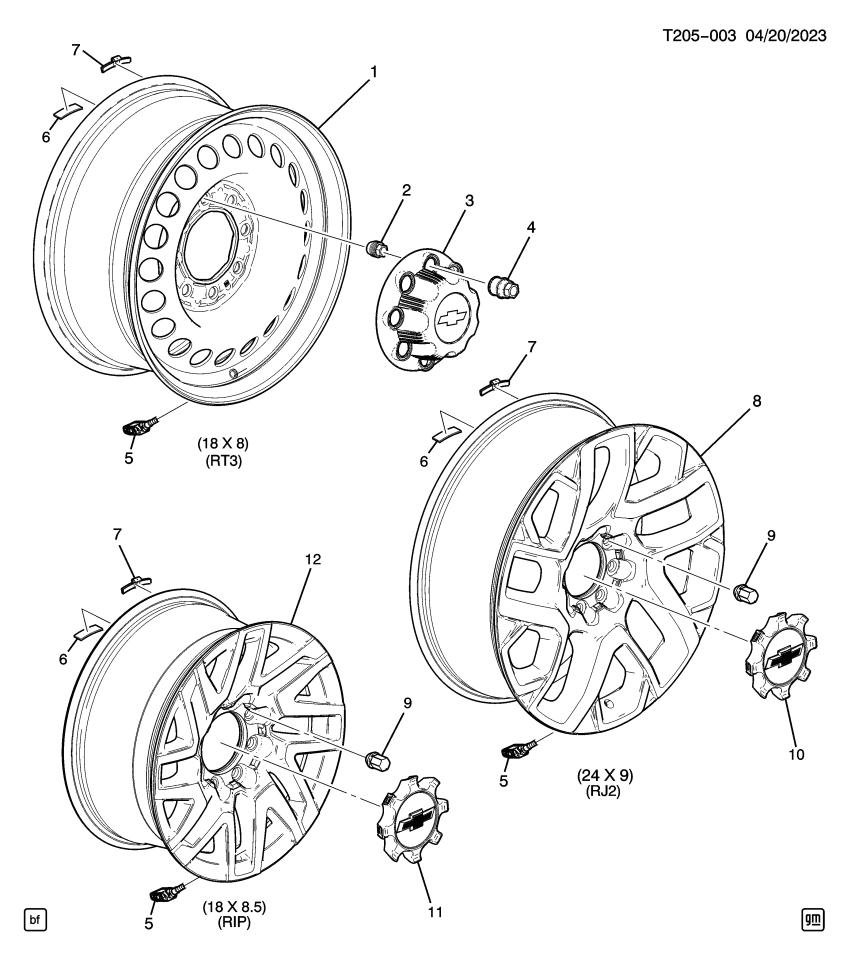 GM 85614842 WHEEL-FRT & RR