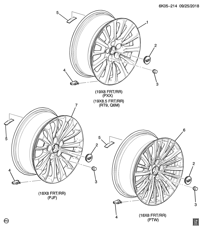 GM 22941669 Wheel Rim, 19X8.5J Aluminum 35Mm Outside 120X5Xm14 Bellcrank *Premium Point