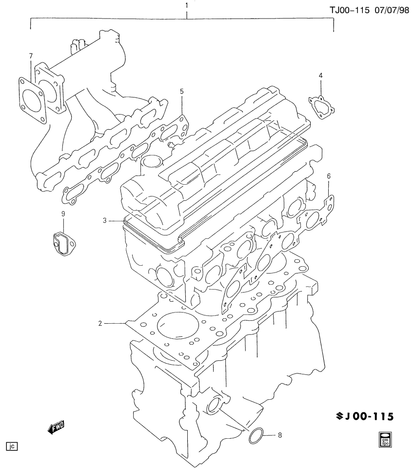 GM 91177592 Gasket Kit,Engine Service