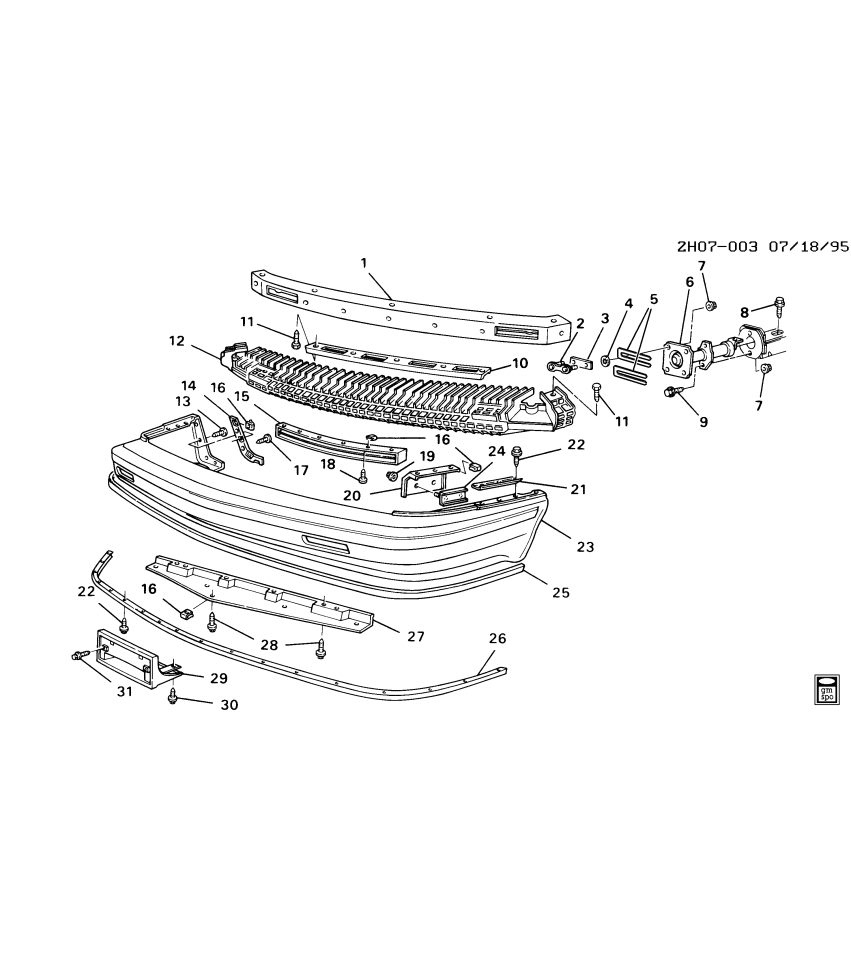 GM 10037574 Retainer Assembly, Front Bmpr Fascia Support