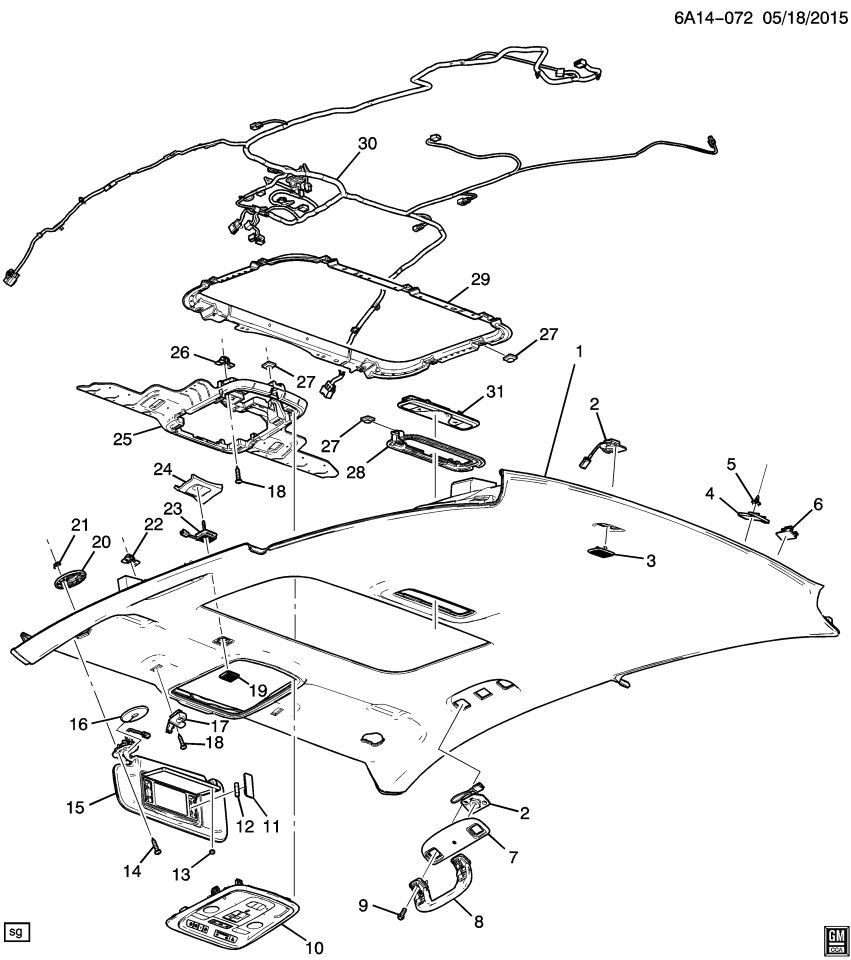 GM 84095770 Harness Assembly, Windshield Header Wiring