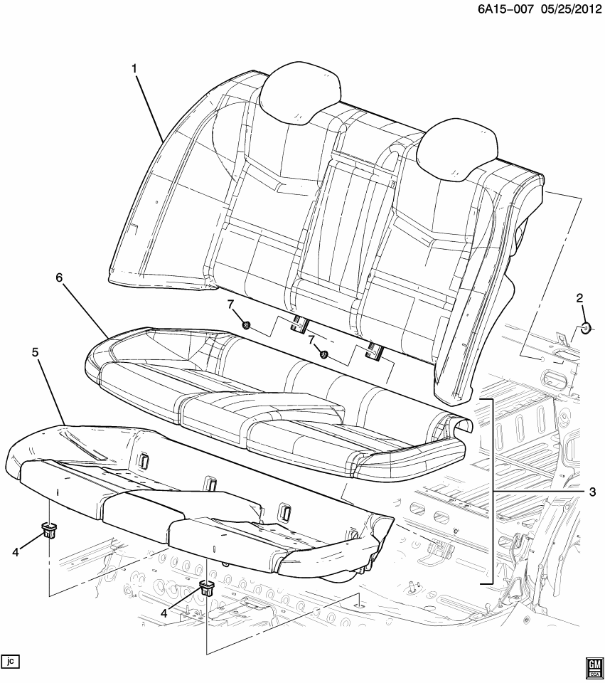 GM 84027701 Cover Assembly, Rear Seat Cushion *Black D