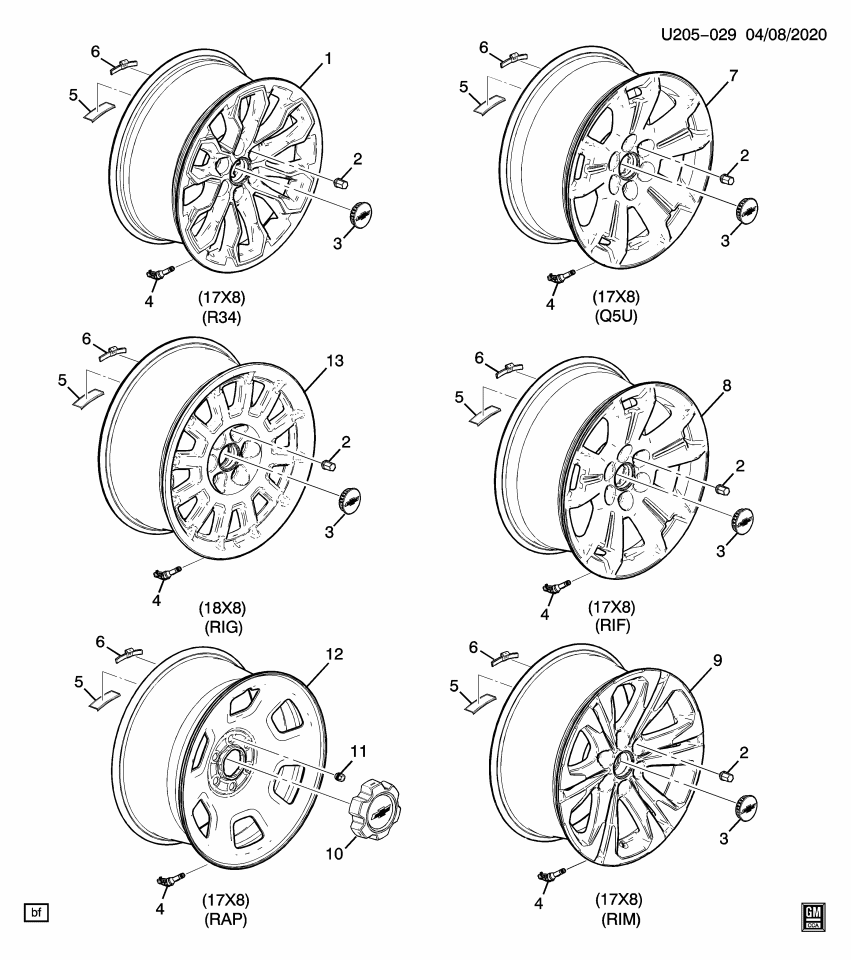 GM 84209638 Wheel Rim, 17X8J Aluminum 33Mm O/S 120X6Xm14 B/C