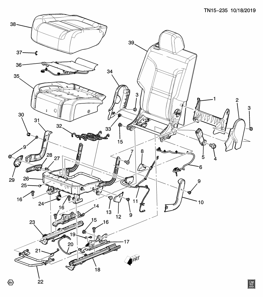 GM 84220238 Cable Assembly, Rear Seat Inner Reclining
