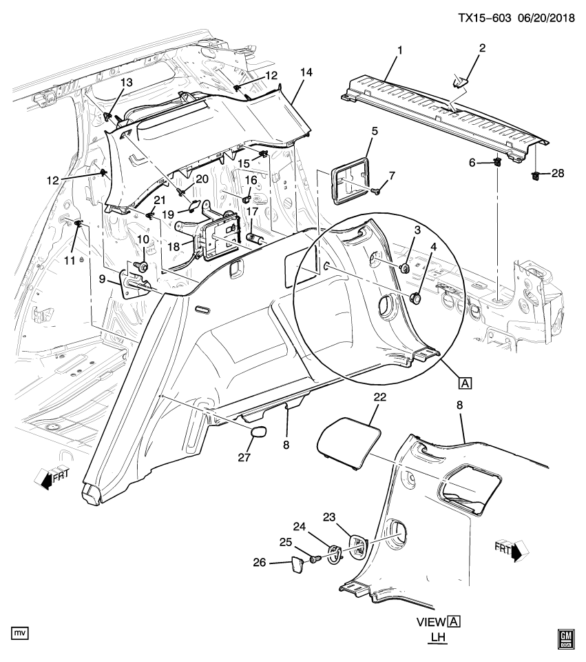 GM 84021440 Cap, Quarter Window Trim Finish Panel Bolt *Platinum M