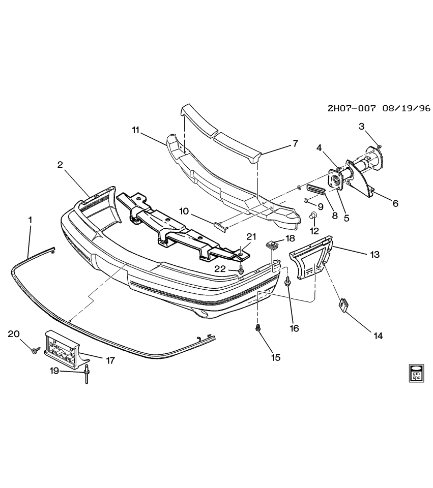 GM 25550389 Support, F/Bumper Fascia, Lower, Light
