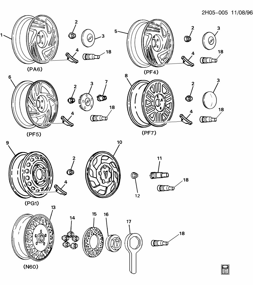 GM 12351266 Wheel Rim Kit, 15X6