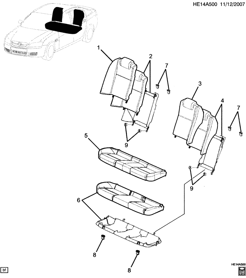 GM 92229621 Retainer,Rear Seat Cushion Cover