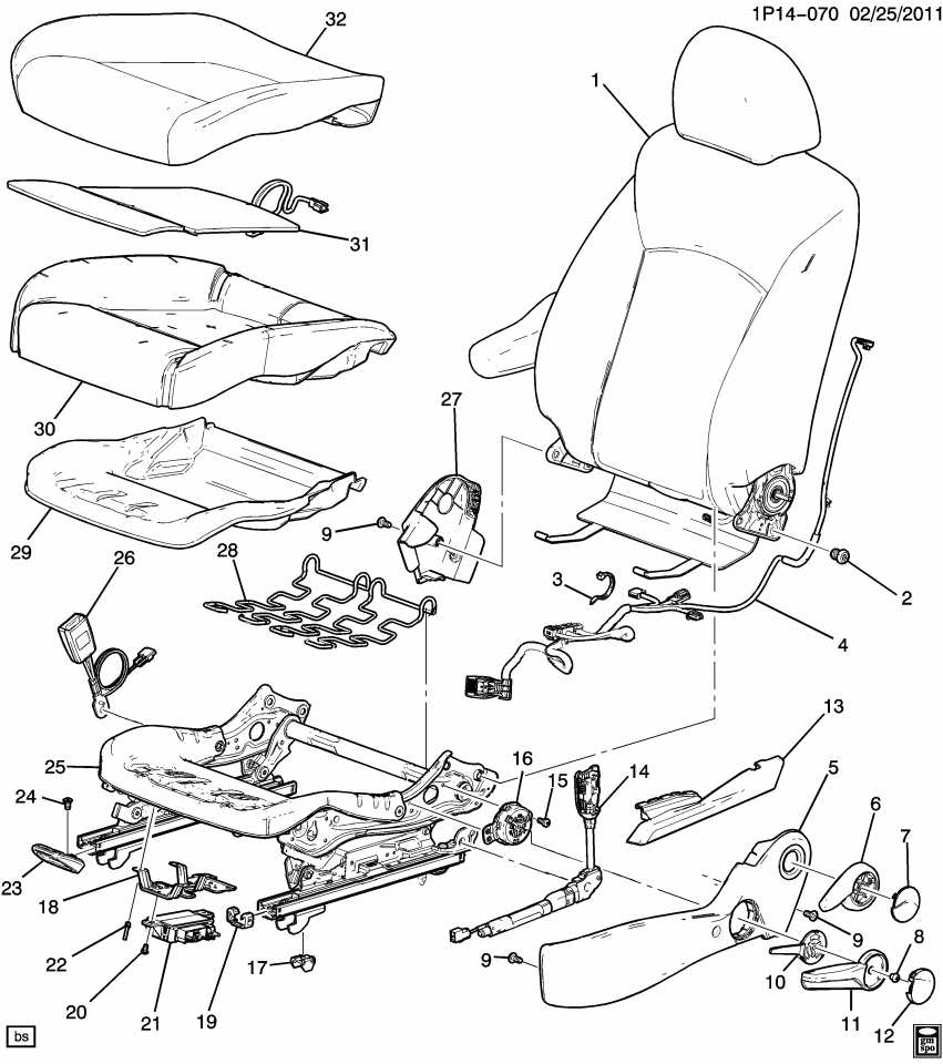 GM 13581459 Frame Assembly, Front Seat Cushion
