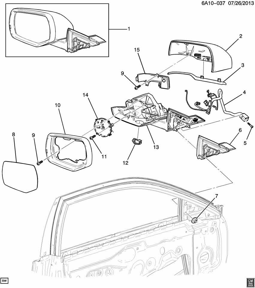GM 23105645 Mirror Kit, Outside Rear View