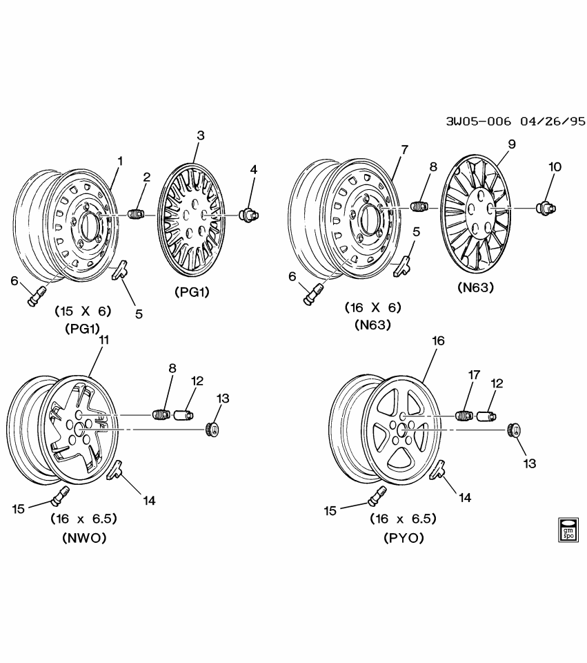 GM 9592175 Wheel Rim Assembly, 16X6