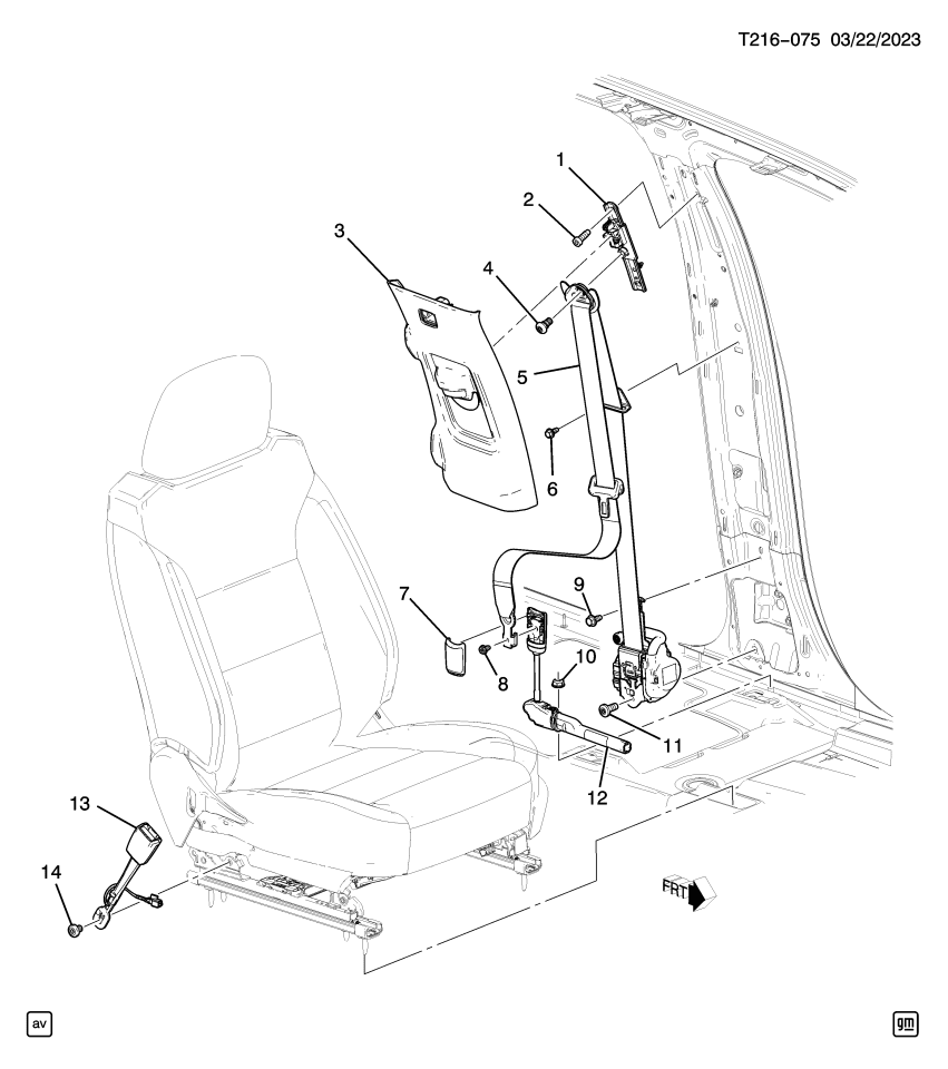 GM 85642052 RETRACTOR KIT-F/SEAT BELT *BACKEN BLACKK